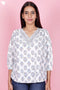 Cambric Cotton Shirt In Block Print